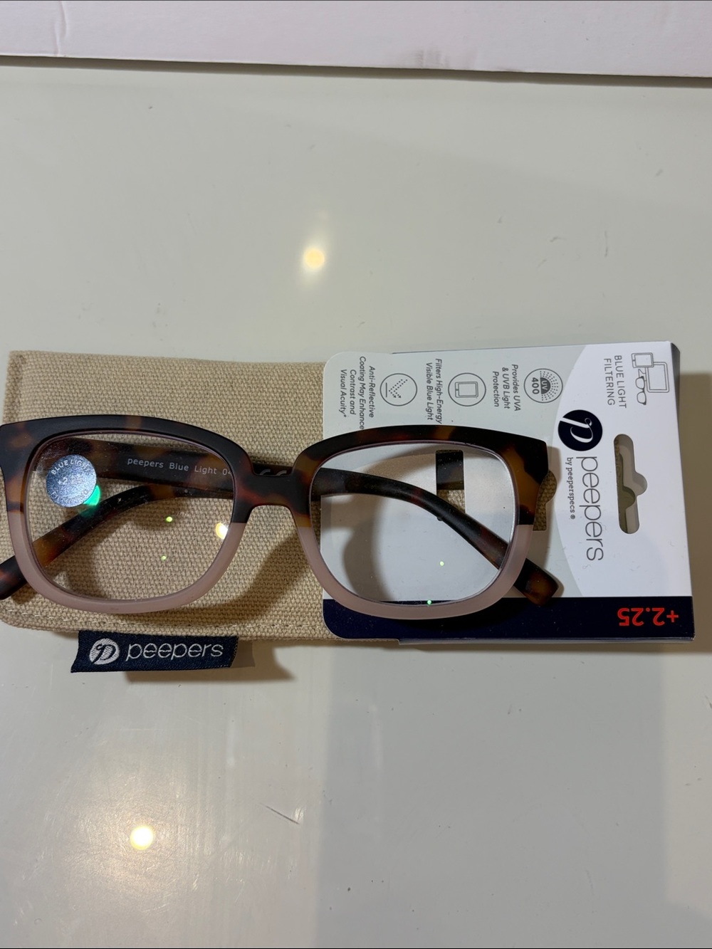 Women's Blue Light Reader Glasses - Tortoise to Blush Frame
